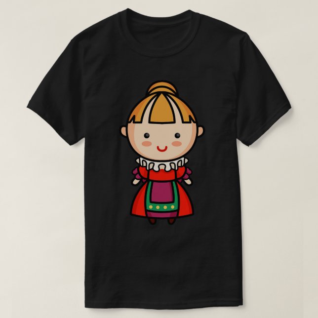 Cute British Victorian Era Woman in Traditional Cl T Shirt (Design framsida)