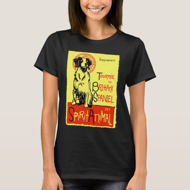 Cute Brittany Spaniel Dog Brittany Bird Dog T Shirt (Framsida)