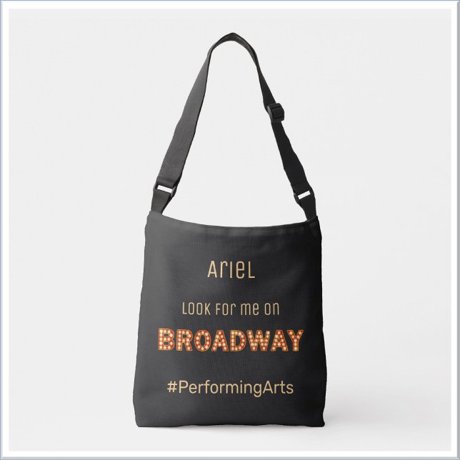 Cute Broadway Stigning Star Crossbody Bag Axelväska (Bookmark my store! https://www.zazzle.com/store/capricepetit)