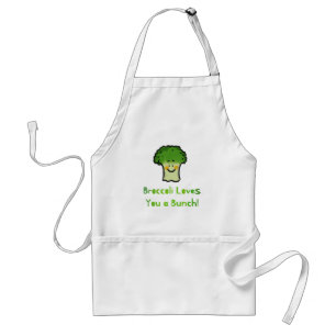 Cute Broccoli Pun-Tecknadens utformning Förkläde