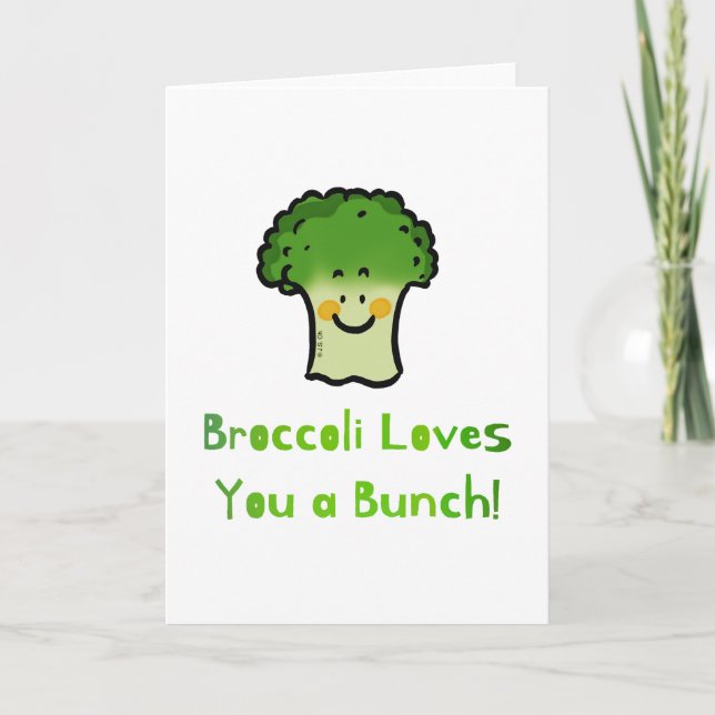 Cute Broccoli Pun-Tecknadens utformning Kort (Framsida)