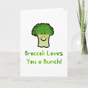 Cute Broccoli Pun-Tecknadens utformning Kort