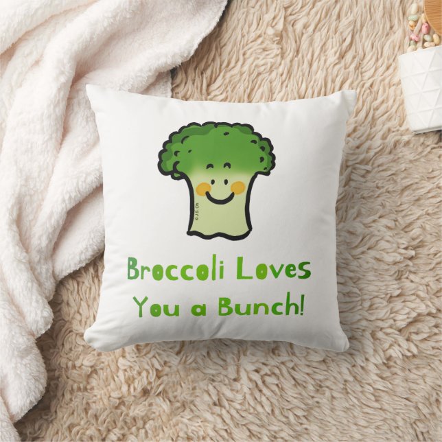 Cute Broccoli Pun-Tecknadens utformning Kudde (Filt)