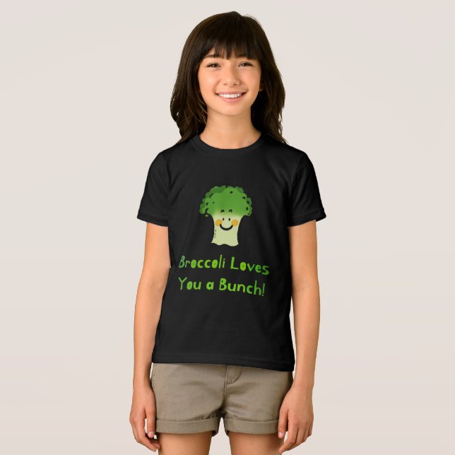 Cute Broccoli Pun-Tecknadens utformning T Shirt (Framsida Full)