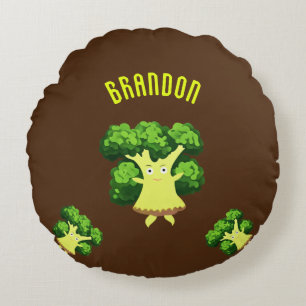 Cute broccoli rund kudde