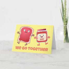 Cute bröd och sylt Valentine tecknad Kort