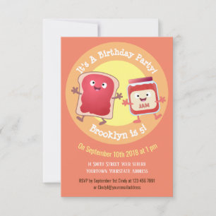 Cute-bröd och tecknad i sylt - inbjudan till illus