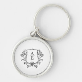 Cute Bröllop Gift-Anpassningsbar, monogram nyckelk Rund Silverfärgad Nyckelring