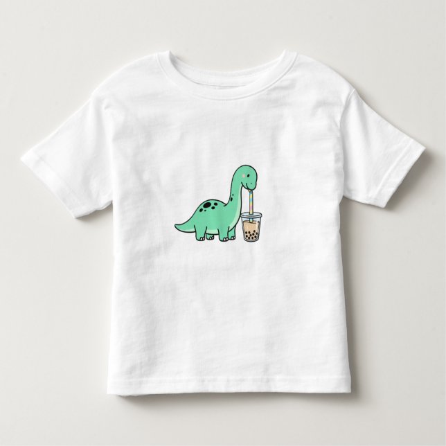 Cute Bronto Drinking Juice for Kids 🧃 T Shirt (Framsida)