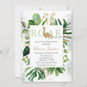 Cute Brontosaurus Dinosaur Baby Shower Inbjudningar