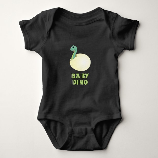 Cute Brontosaurus Dinosaur Egg Artwork T Shirt (Framsida)