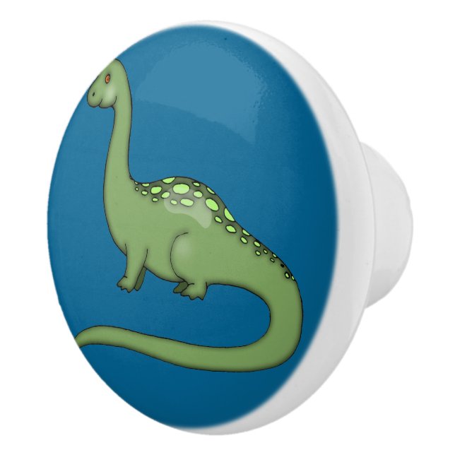 Cute Brontosaurus Dinosaur Illustration Knopp (Höger)