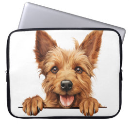 CUTE BROWN AUSTRALIAN TERRIER PUPPY HUND LAPTOP FODRAL