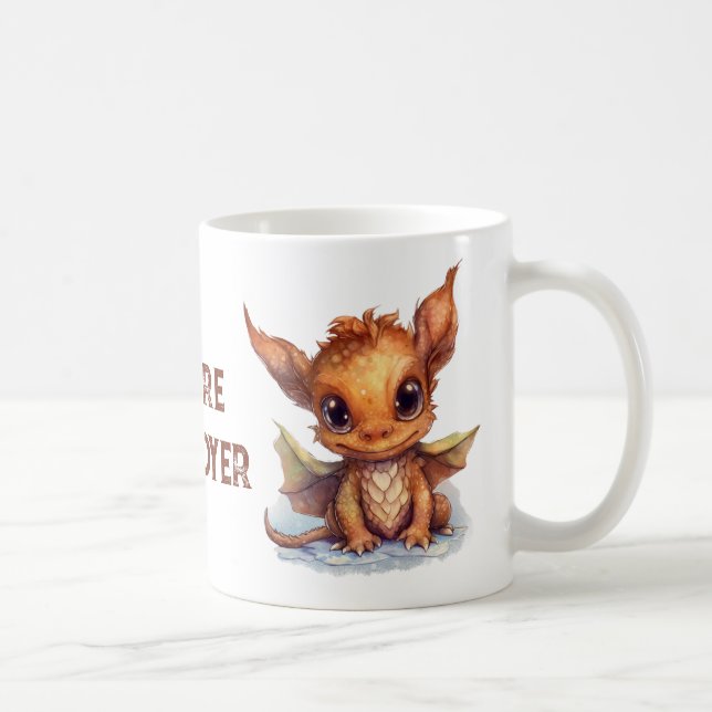 Cute Brown Baby Dragon Kaffemugg (Höger)