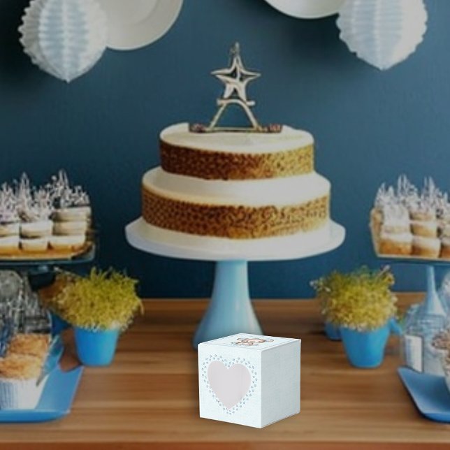 Cute Brown Bear Boy Blue Blanket Presentaskar (Skapare uppladdad)