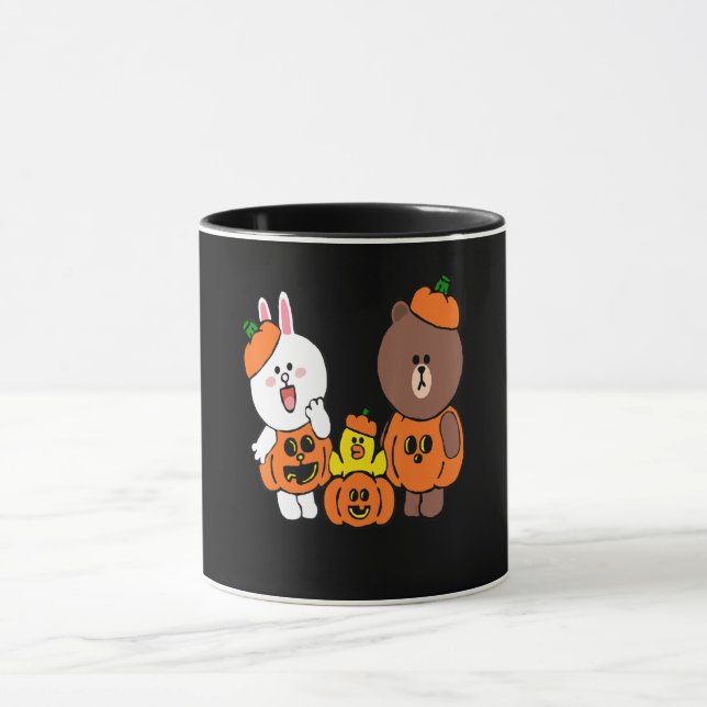 Cute Brown Bear Cony Bunny Rabbit Anka Pumpkin Mugg (Center)
