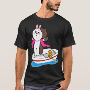 Cute Brown Bear Cony Bunny Rabbit Unsinkable Kärle T Shirt