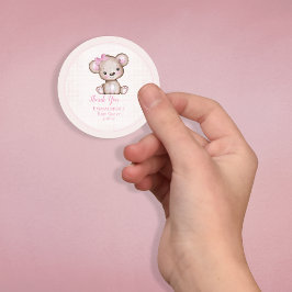 Cute Brown Bear for Girl Favoriter Tack Runt Klistermärke