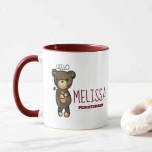 Cute Brown Bear Holger en Gult Blommans Anpassning Mugg