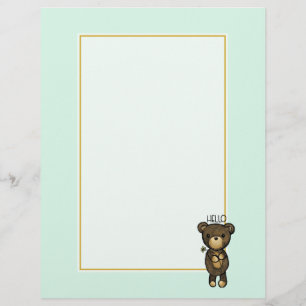 Cute Brown Bear Holger en Gult Flower