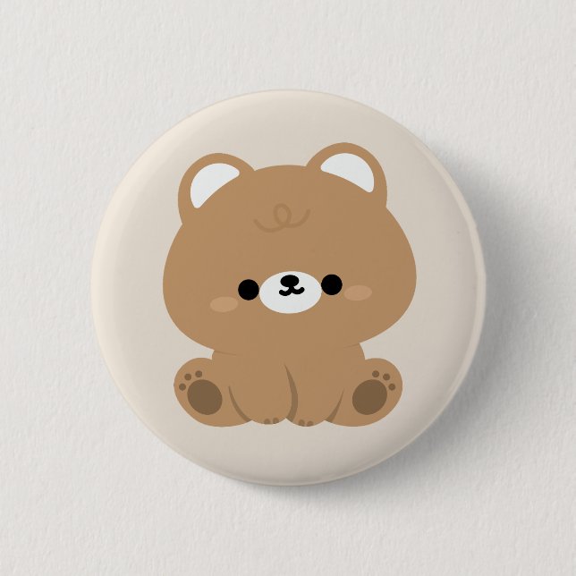 Cute Brown Bear Knapp (Framsida)