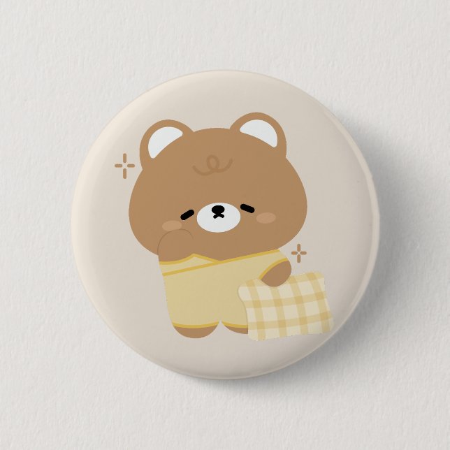 Cute Brown Bear Knapp (Framsida)