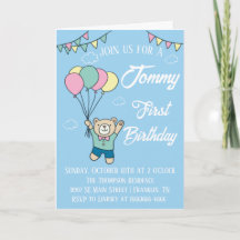 Cute Brown Bear Luftballong Boy Birthday