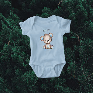 Cute Brown Bear Monogramme T Shirt