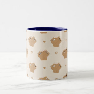 Cute Brown Bear-par Två-Tonad Mugg