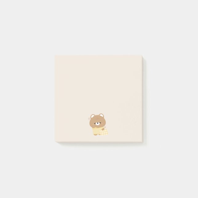 Cute Brown Bear Post-it Block (Framsida)