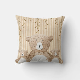 Cute Brown Bear Rand Nursery Kudde