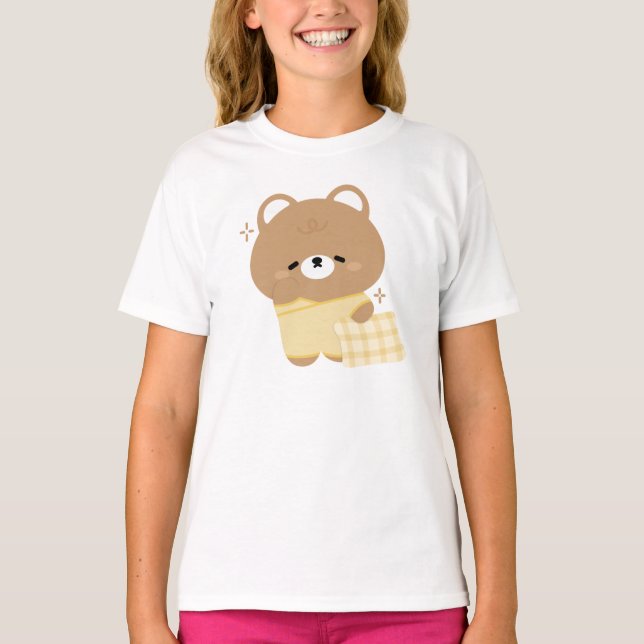 Cute Brown Bear T Shirt (Framsida)
