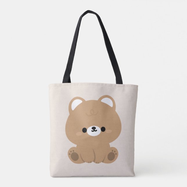 Cute Brown Bear Tygkasse (Baksida)
