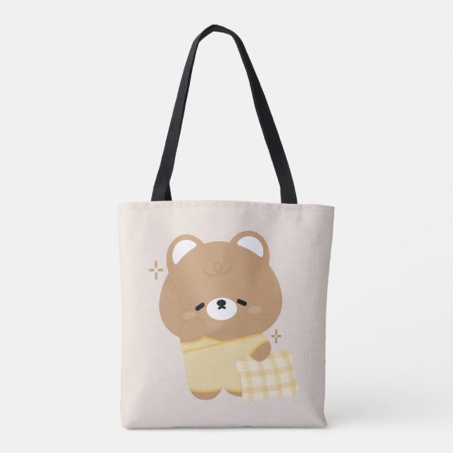 Cute Brown Bear Tygkasse (Baksida)