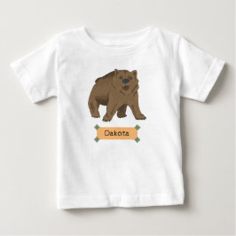 Cute Brown Bear Unge med Namn T Shirt