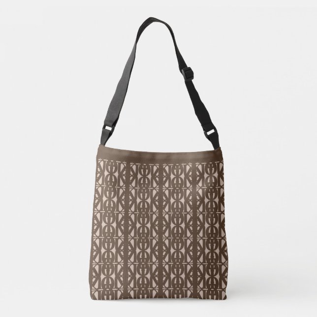 Cute Brown & Beige Mönster Axelväska (Baksida)