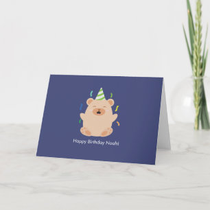 Cute Brown Birthday Bear Tack Kort