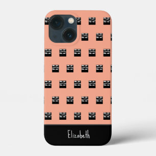 Cute Brown, Black and White Bold Squares Mönster