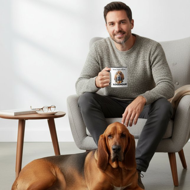 Cute Brown Bloodhound Morgon Mugg (Skapare uppladdad)