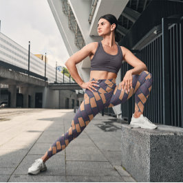 Cute Brown Brick Gym Yoga Leggings