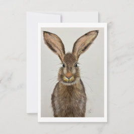 Cute Brown Bunny Note card - Original artwork Inbjudningar