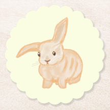 Cute Brown Bunny Rabbit - genomskinlig på gulten.