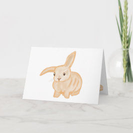 Cute Brown Bunny Rabbit - genomskinlig på vitt. Kort