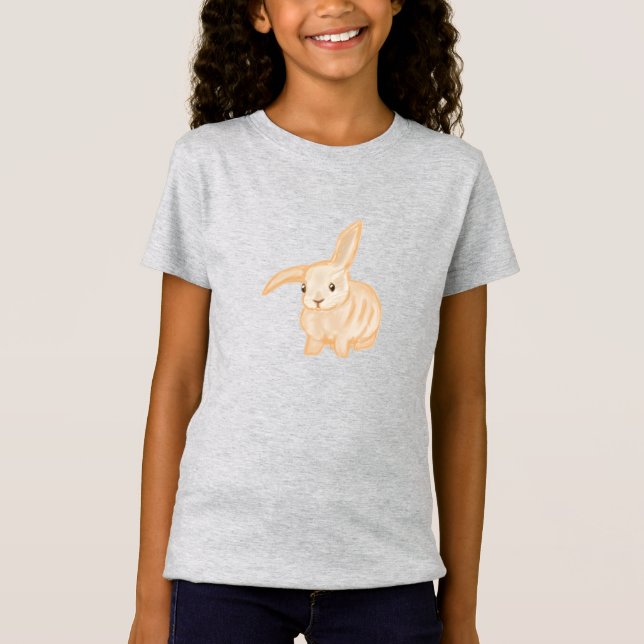Cute Brown Bunny Rabbit - genomskinlig. T Shirt (Framsida)