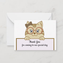 Cute Brown Cat, tack. Anteckningskort