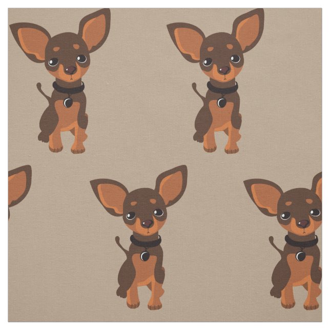 Cute Brown Chihuahua Puppy Hund Tyg (Provkarta)