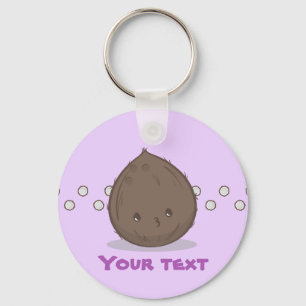 Cute Brown Coconut Keychain Nyckelring