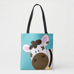 Cute Brown Cow Art av Jess Tygkasse