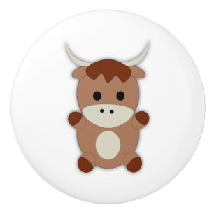 Cute Brown Cow Knopp