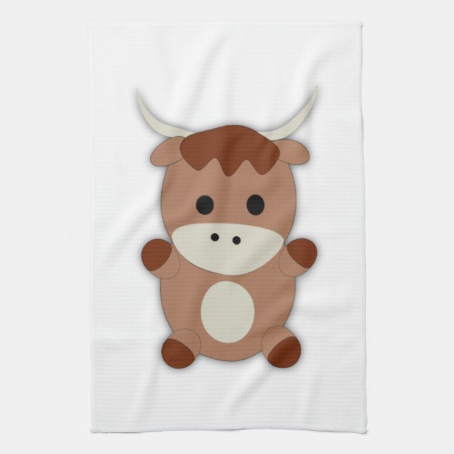 Cute Brown Cow Kökshandduk (Vertikal)